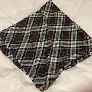 Gray plaid infinity loop scarf